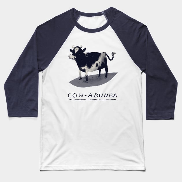 cow-abunga Baseball T-Shirt by Louisros